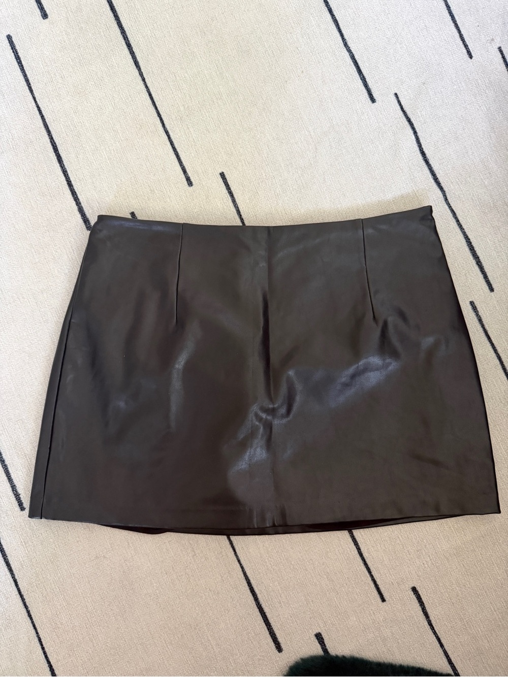 Abercrombie Black Faux Leather Mini Skort